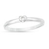 Thumbnail Image 0 of Diamond Accent Solitaire Heart Promise Ring in Sterling Silver