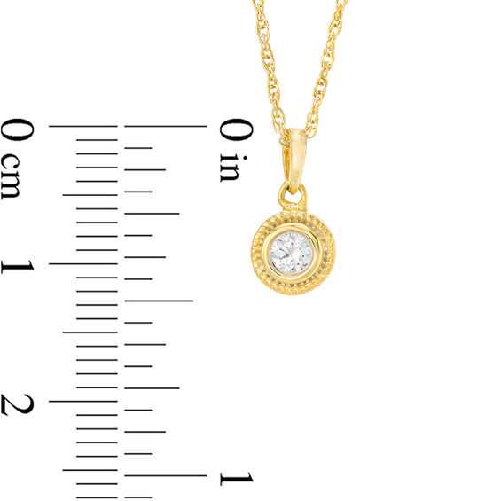 1/4 CT. T.W. Diamond Solitaire Rope-Edge Vintage-Style Pendant and Stud Earrings Set in 10K Gold 1/4 CT. T.W. Diamond Solitaire Rope-Edge Vintage-Style Pendant and Stud Earrings Set in 10K Gold