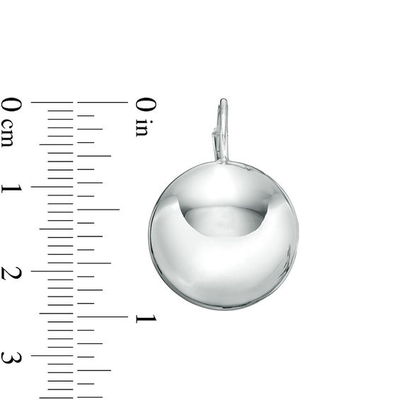 Made in Italy 18.0mm Button Drop Earrings in Sterling Silver