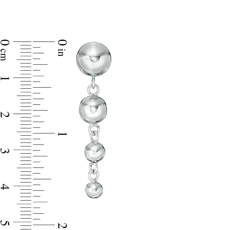 Main Image 3 of Made in Italy Graduated Bead Drop Earrings in Sterling Silver