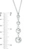 Thumbnail Image 3 of Made in Italy Graduated Bead Drop Pendant in Sterling Silver - 18.5"