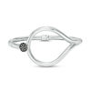 Thumbnail Image 1 of Made in Italy Black Spinel Cluster Loop Bangle in Sterling Silver