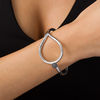 Thumbnail Image 2 of Made in Italy Black Spinel Cluster Loop Bangle in Sterling Silver