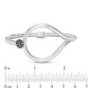 Thumbnail Image 3 of Made in Italy Black Spinel Cluster Loop Bangle in Sterling Silver