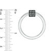 Thumbnail Image 3 of Made in Italy Black Spinel Square Cluster Open Circle Doorknocker Drop Earrings in Sterling Silver