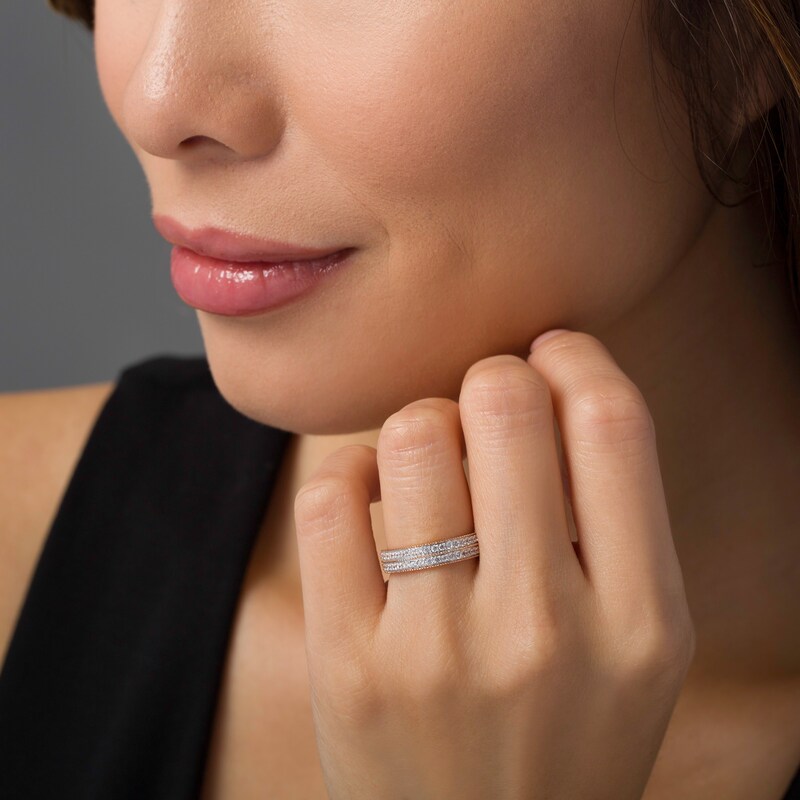 3/8 CT. T.W. Diamond Double Row VintageStyle Anniversary Band in 10K