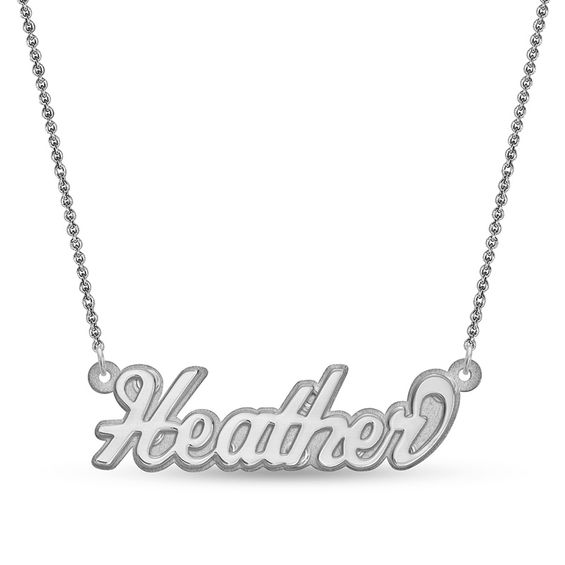 Embossed Stacked Script Name Necklace 