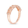 1/10 CT. T.W. Diamond Three Stone Vertical Row Vintage-Style Stackable Band in 10K Rose Gold