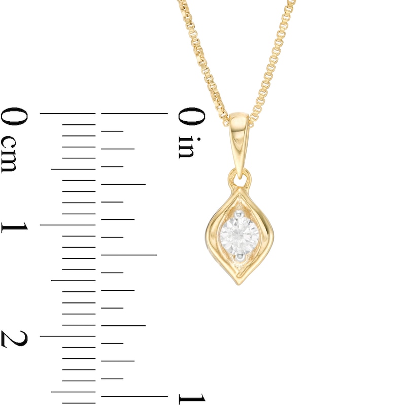 Main Image 3 of 1/2 CT. T.W. Diamond Solitaire Flame Pendant and Stud Earrings Set in 10K Gold