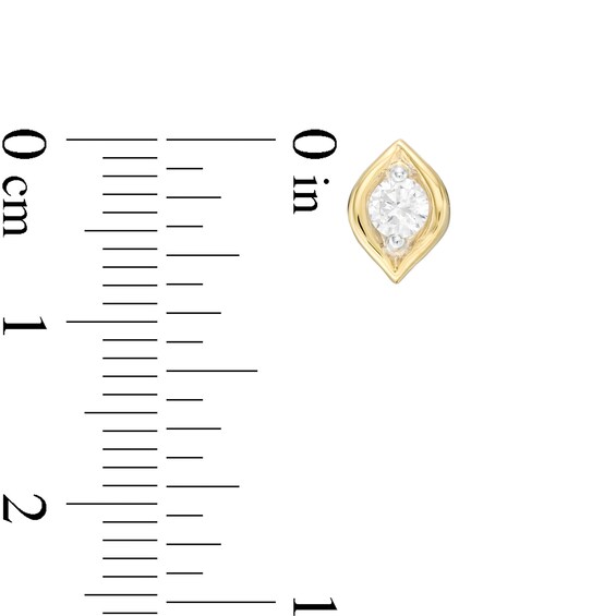 1/2 CT. T.w. Diamond Solitaire Flame Pendant and Stud Earrings Set in 10K Gold