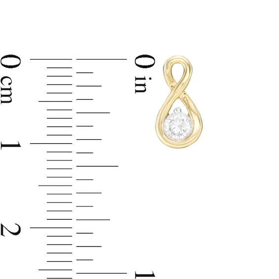 1/2 CT. T.w. Diamond Solitaire Infinity Pendant and Stud Earrings Set in 10K Gold
