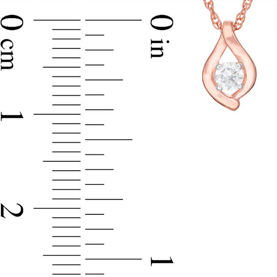 1/4 CT. T.W. Diamond Solitaire Flame Pendant and Stud Earrings Set in 10K Rose Gold 1/4 CT. T.W. Diamond Solitaire Flame Pendant and Stud Earrings Set in 10K Rose Gold