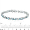Thumbnail Image 2 of Multi-Shaped Blue and White Topaz Cluster Bracelet in Sterling Silver - 7.5"