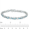 Thumbnail Image 3 of Multi-Shaped Blue and White Topaz Cluster Bracelet in Sterling Silver - 7.5"