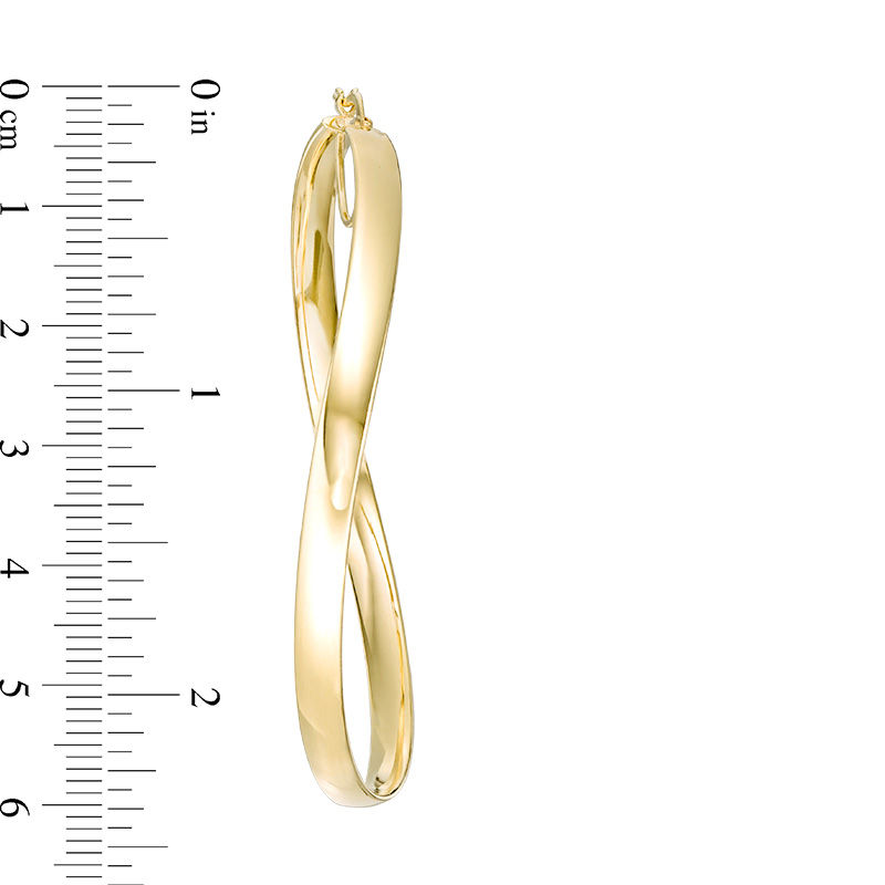 14K ITALY 1260 AR ゴールドピアス Made in Italy 60.0mm Wavy Hoop Earrings in 14K Gold | Zales