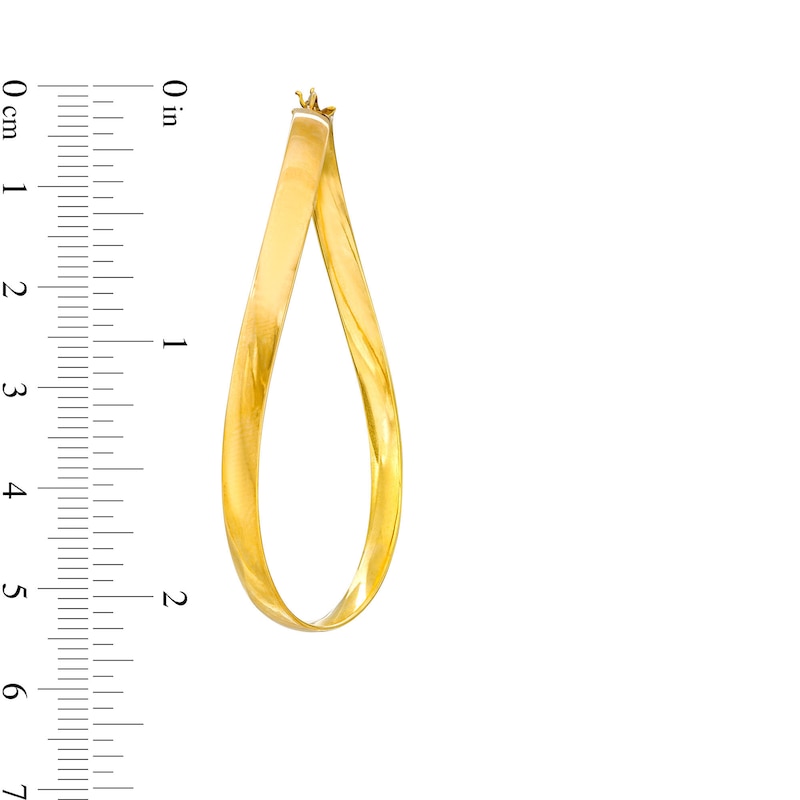 Main Image 3 of Made in Italy 60.0mm Wavy Hoop Earrings in 14K Gold