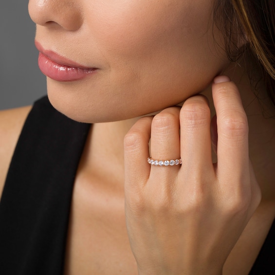 1 CT. T.w. Diamond Nine Stone Anniversary Band in 10K Rose Gold