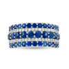 Thumbnail Image 4 of Lab-Created Blue and White Sapphire Multi-Row Ring in Sterling Silver