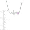 Thumbnail Image 2 of 4.0mm Heart-Shaped Lab-Created Pink and White Sapphire Heartbeat Necklace in Sterling Silver - 17"