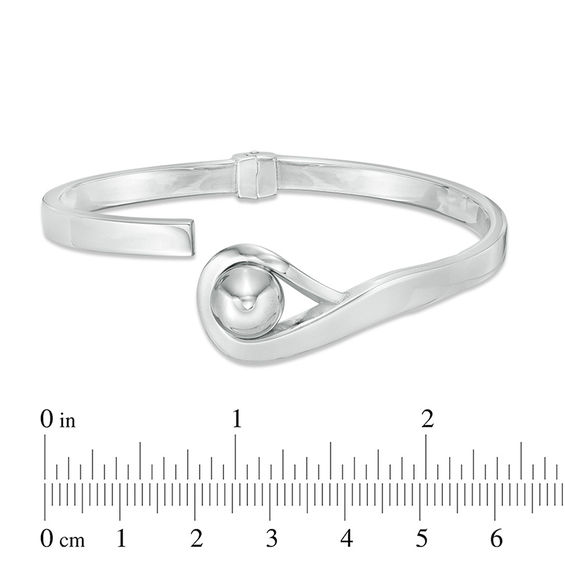 Made in Italy 10.0mm Button Loop Bangle in Sterling Silver