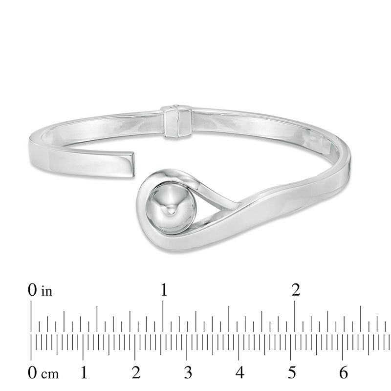 Main Image 2 of Made in Italy 10.0mm Button Loop Bangle in Sterling Silver
