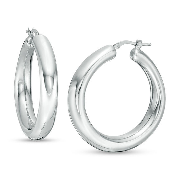 Made in Italy 30.0mm Bold Hoop Earrings in Sterling Silver