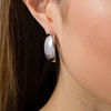 Thumbnail Image 1 of Made in Italy Abstract J-Hoop Earrings in Sterling Silver