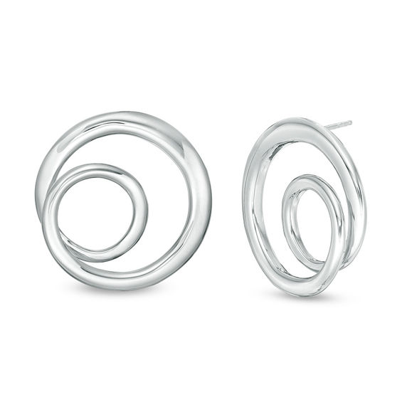 Made in Italy Double Loop Drop Earrings in Sterling Silver