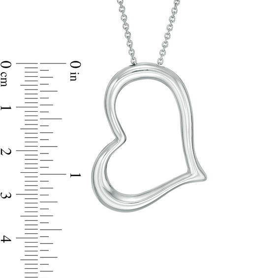 Made in Italy Tilted Heart Pendant in Sterling Silver