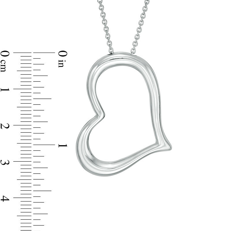 Main Image 3 of Made in Italy Tilted Heart Pendant in Sterling Silver