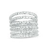 Thumbnail Image 1 of Made in Italy Diamond-Cut Split Multi-Row Ring in Sterling Silver