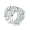 Thumbnail Image 3 of Made in Italy Diamond-Cut Split Multi-Row Ring in Sterling Silver