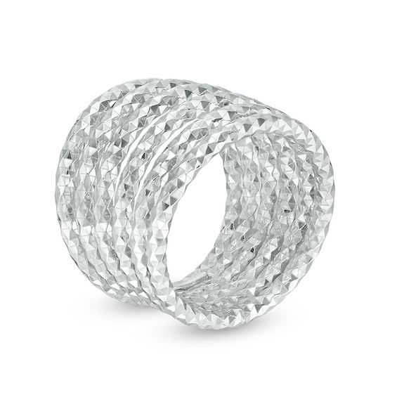 Made in Italy Diamond-Cut Split Multi-Row Ring in Sterling Silver