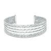 Thumbnail Image 0 of Made in Italy Diamond-Cut Split Multi-Row Cuff in Sterling Silver