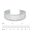 Thumbnail Image 2 of Made in Italy Diamond-Cut Split Multi-Row Cuff in Sterling Silver