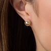 Thumbnail Image 1 of Made in Italy 8.0mm Glitter Enamel Ball Stud Earrings in 14K Gold