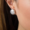 Thumbnail Image 1 of Made in Italy 20.0mm Button Clip-On Earrings in Sterling Silver