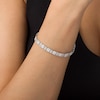 Thumbnail Image 2 of 5 CT. T.W. Quad Baguette and Round Diamond Bracelet in 10K White Gold - 7.5"