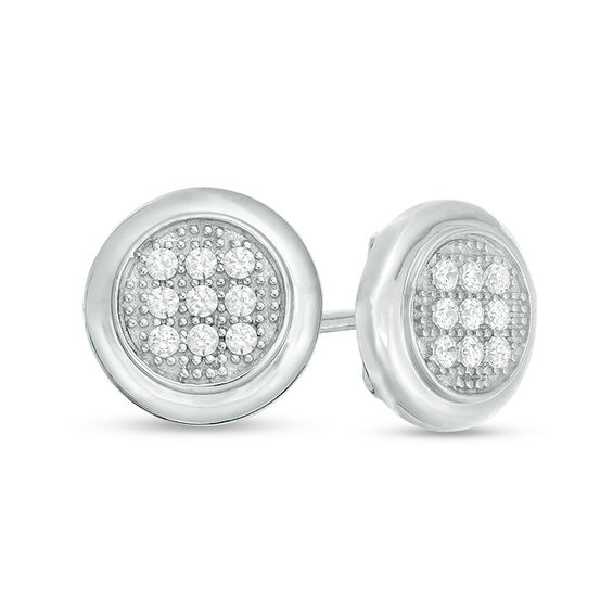 1/5 CT. T.w. Composite Diamond Circle Stud Earrings in Sterling Silver