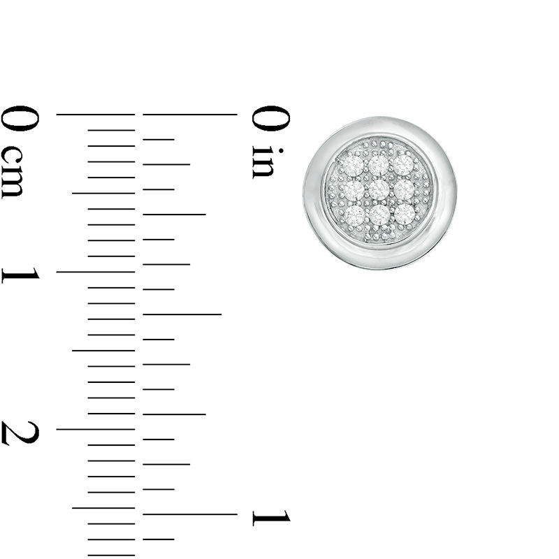 Main Image 2 of 1/5 CT. T.W. Composite Diamond Circle Stud Earrings in Sterling Silver