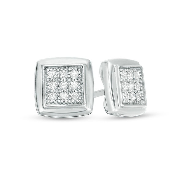 1/5 CT. T.w. Composite Diamond Square Stud Earrings in Sterling Silver
