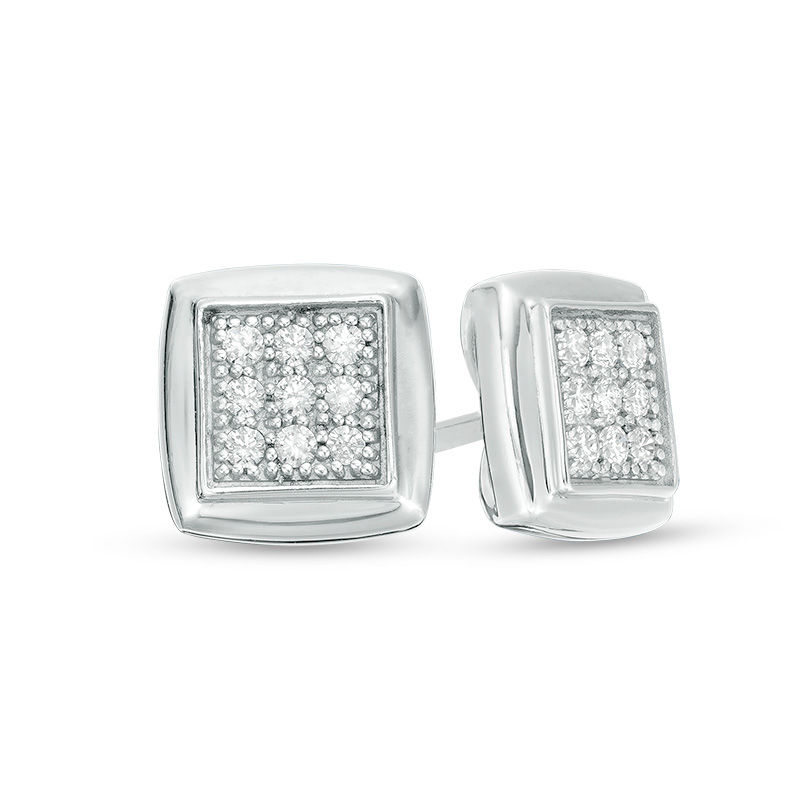 1/5 CT. T.W. Composite Diamond Square Stud Earrings in Sterling Silver