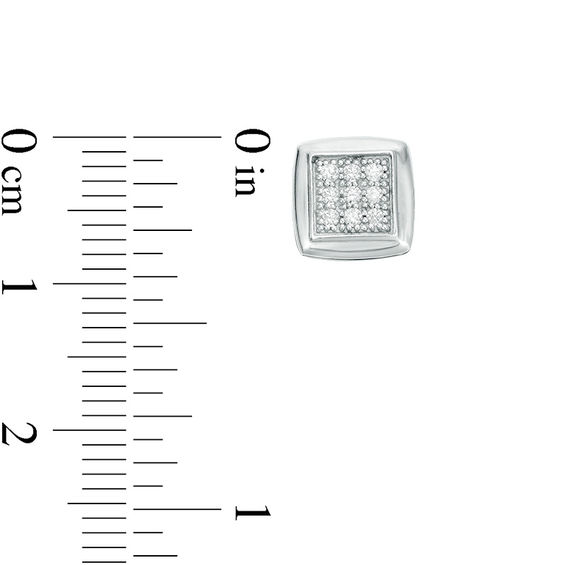 1/5 CT. T.w. Composite Diamond Square Stud Earrings in Sterling Silver
