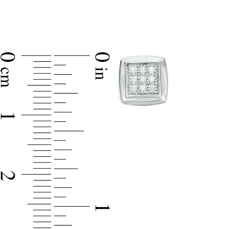 Main Image 2 of 1/5 CT. T.W. Composite Diamond Square Stud Earrings in Sterling Silver