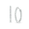 Thumbnail Image 1 of 1/6 CT. T.W. Diamond Hoop Earrings in Sterling Silver