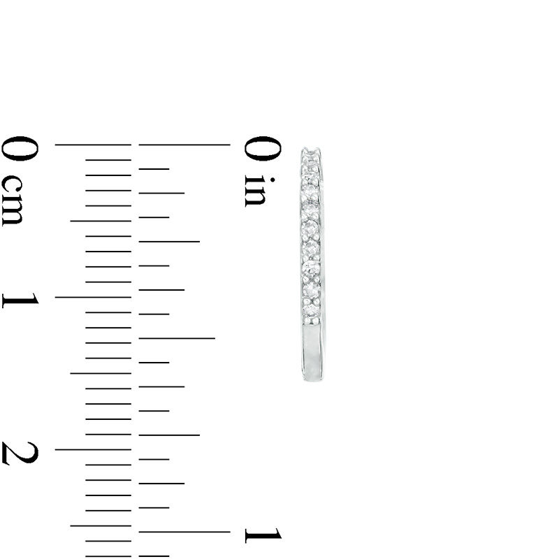 Main Image 2 of 1/6 CT. T.W. Diamond Hoop Earrings in Sterling Silver