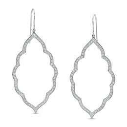 Drop Earrings Zales T W Diamond Arabesque Drop Earrings In 10k White Gold