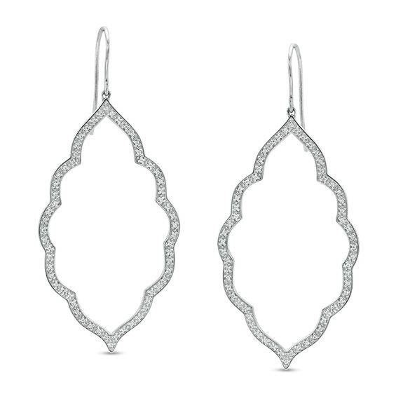 1/4 CT. T.w. Diamond Arabesque Drop Earrings in 10K White Gold