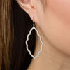 Thumbnail Image 2 of 1/4 CT. T.W. Diamond Arabesque Drop Earrings in 10K White Gold