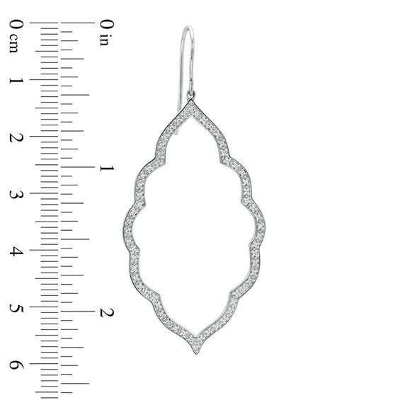 1/4 CT. T.w. Diamond Arabesque Drop Earrings in 10K White Gold